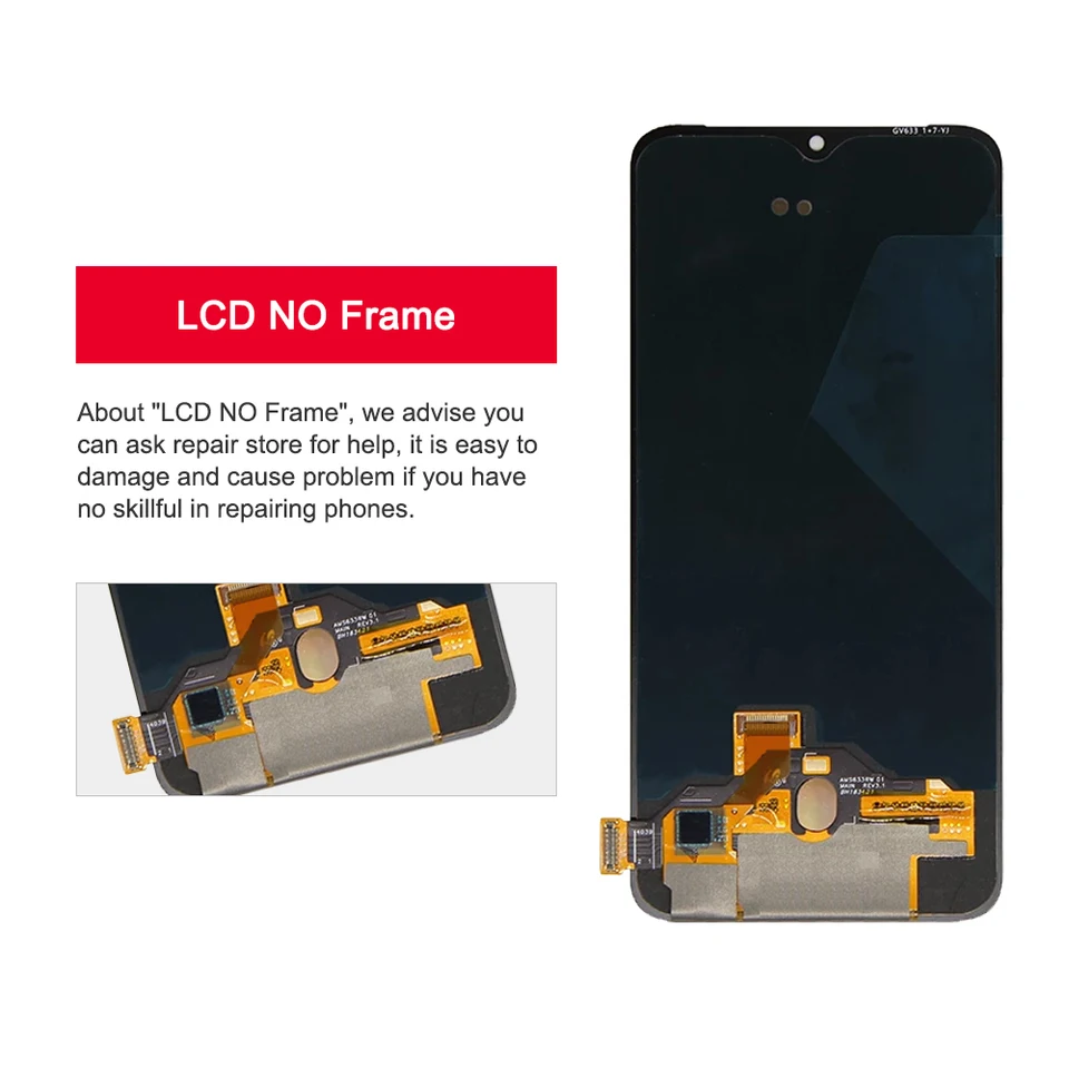 Pantalla AMOLED 6.41" para OnePlus 7, LCD con táctil para 1+ 7 GM1900 GM1901 GM1903 GM1905, digitalizador ensamblado con marco 4