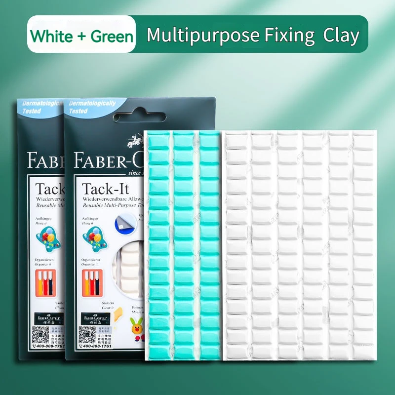 Argilla adesiva verde bianca, riutilizzabile, 50/60/75 g, linguetta adesiva rimovibile, multiuso, sicura, appiccicosa, per appendere l'arte