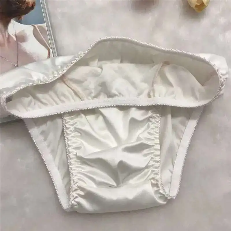 Glossy Ice Silk Satin Men Lingerie Panties Plus Size Underwear Male Sexy Briefs