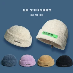 Niche Crimped Plush Beanies Cap for Women Autumn and Winter Outdoor Leisure and Warmth Retro American Hip Hop Yuppie Men's Hat