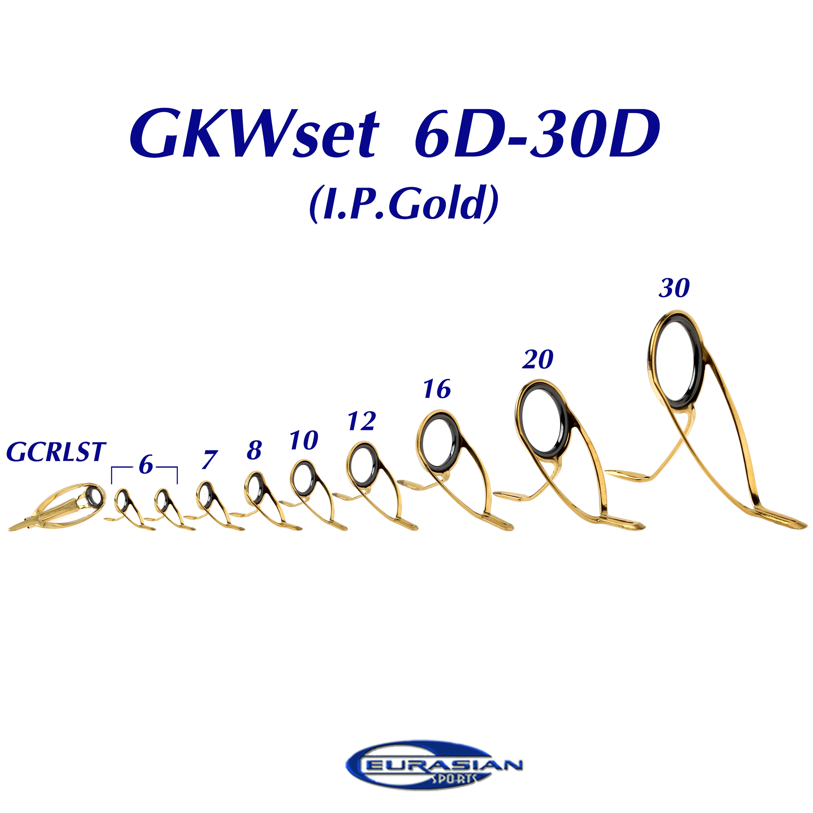 Gold Guide Set Fuji Copy KW SIC ring for Spin Fishing Rod Components