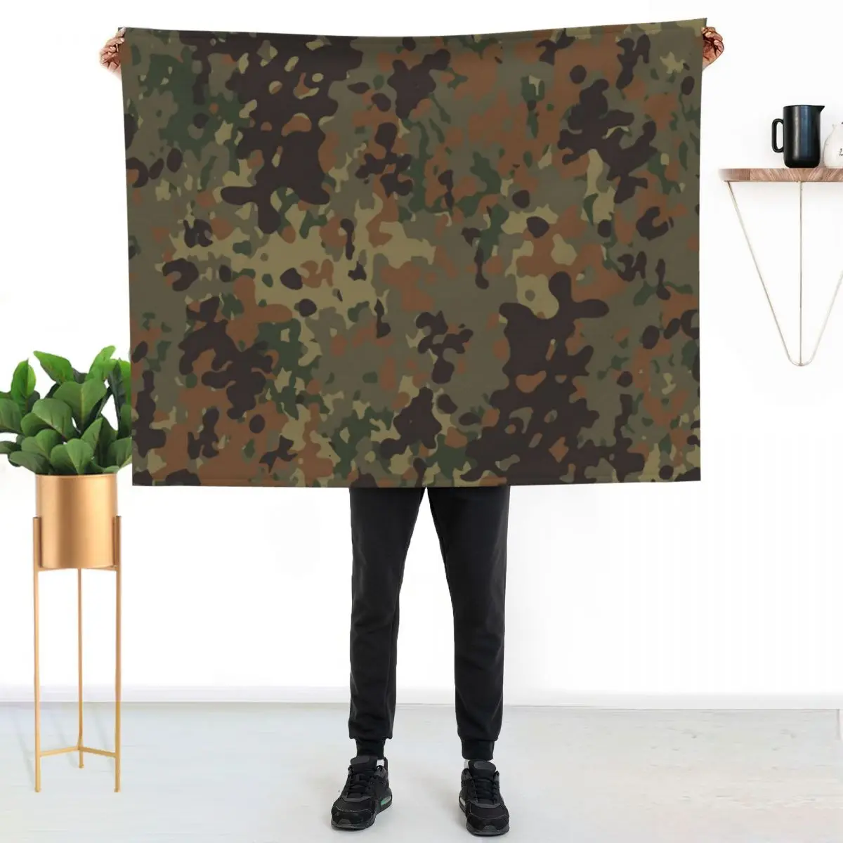 Flecktarn Pattern camouflage Throw Blanket Luxury St Large Bed covers christmas decoration warm for winter Hairy Blankets