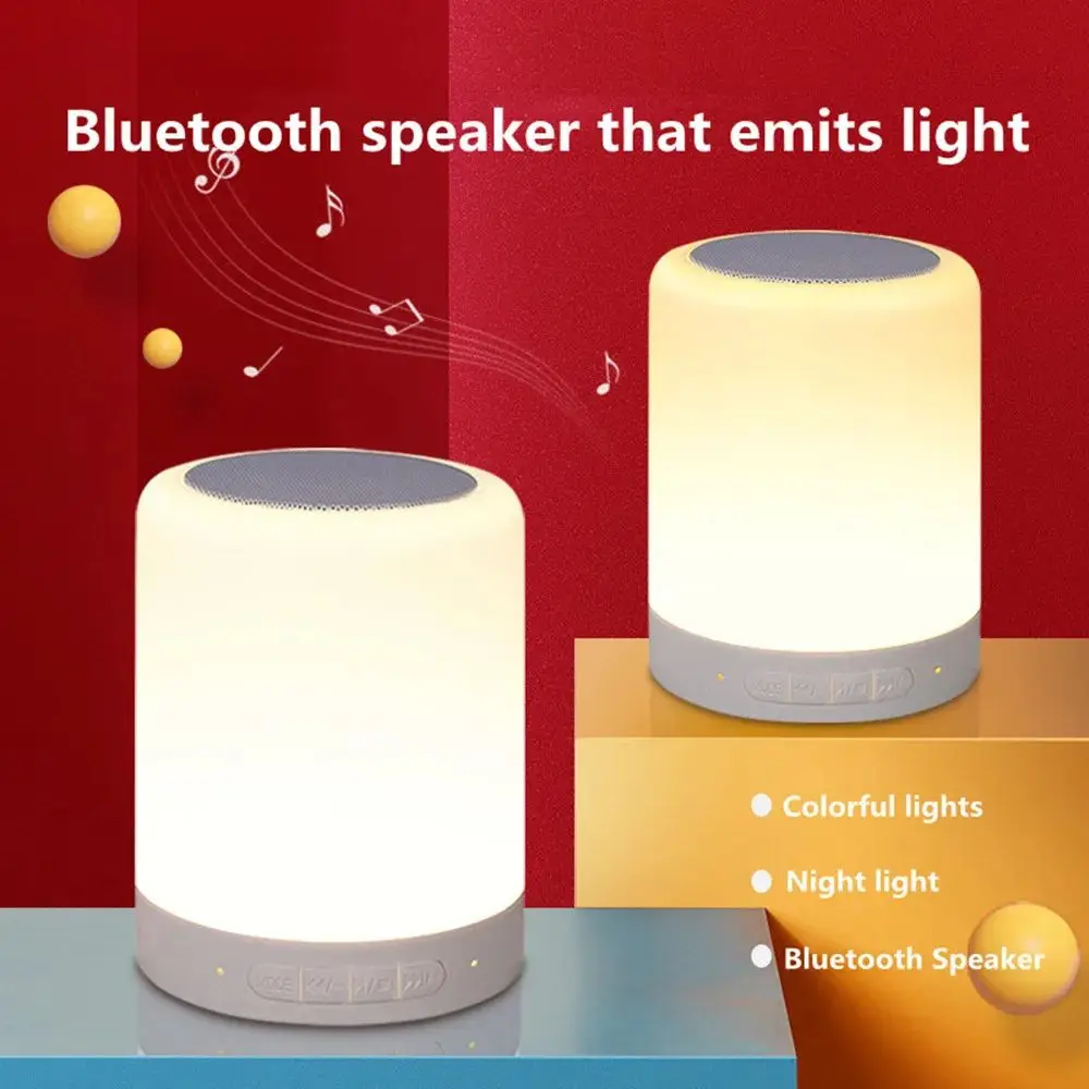 LED NightLights Wireless Bluetooth Lamps Audio Portable Night Speaker Bedside Table Lamp Touch Color Changing Colorful Lights