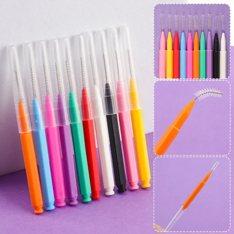 50 Soft Nylon Interdental Brushes Featuring Push-Pull Handle for Gentle Gum Care And Thorough Cleaning Teeth And Oral Hygiene