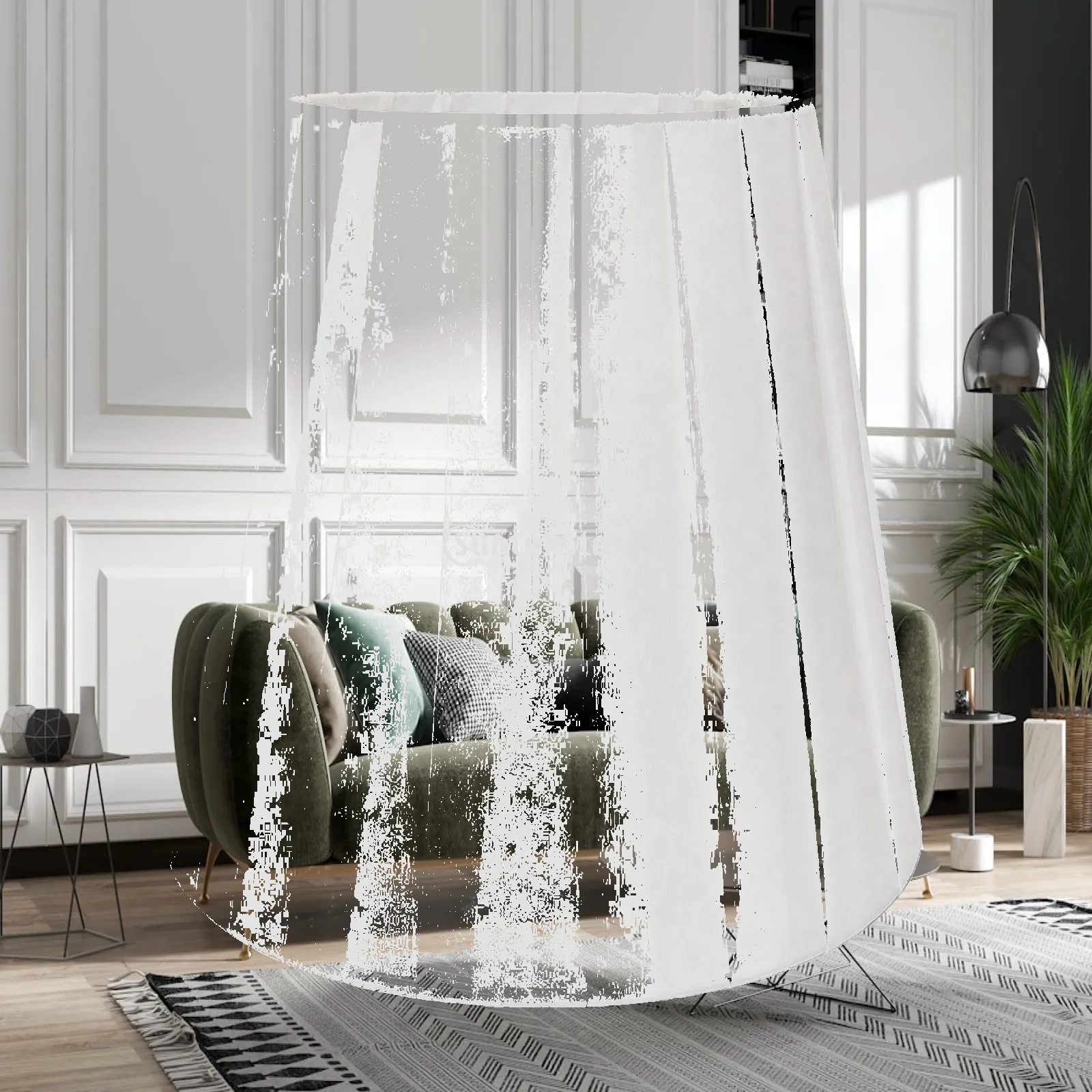 Fabric Wrapped Bulb Lampshade for Table Lamp Standing Floor Lamp Soft Light Diffuser