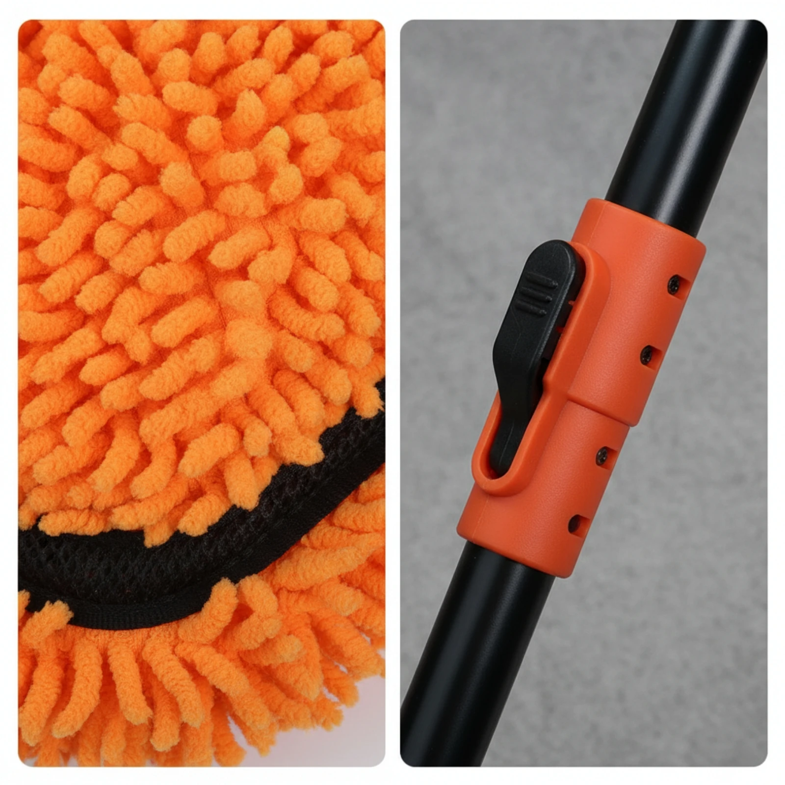 Car Wash Mop with Telescopic Handle Scratch-Scratch-Resistant Car Wash Mop with Long Handle Non-Slip Curved for Detailers