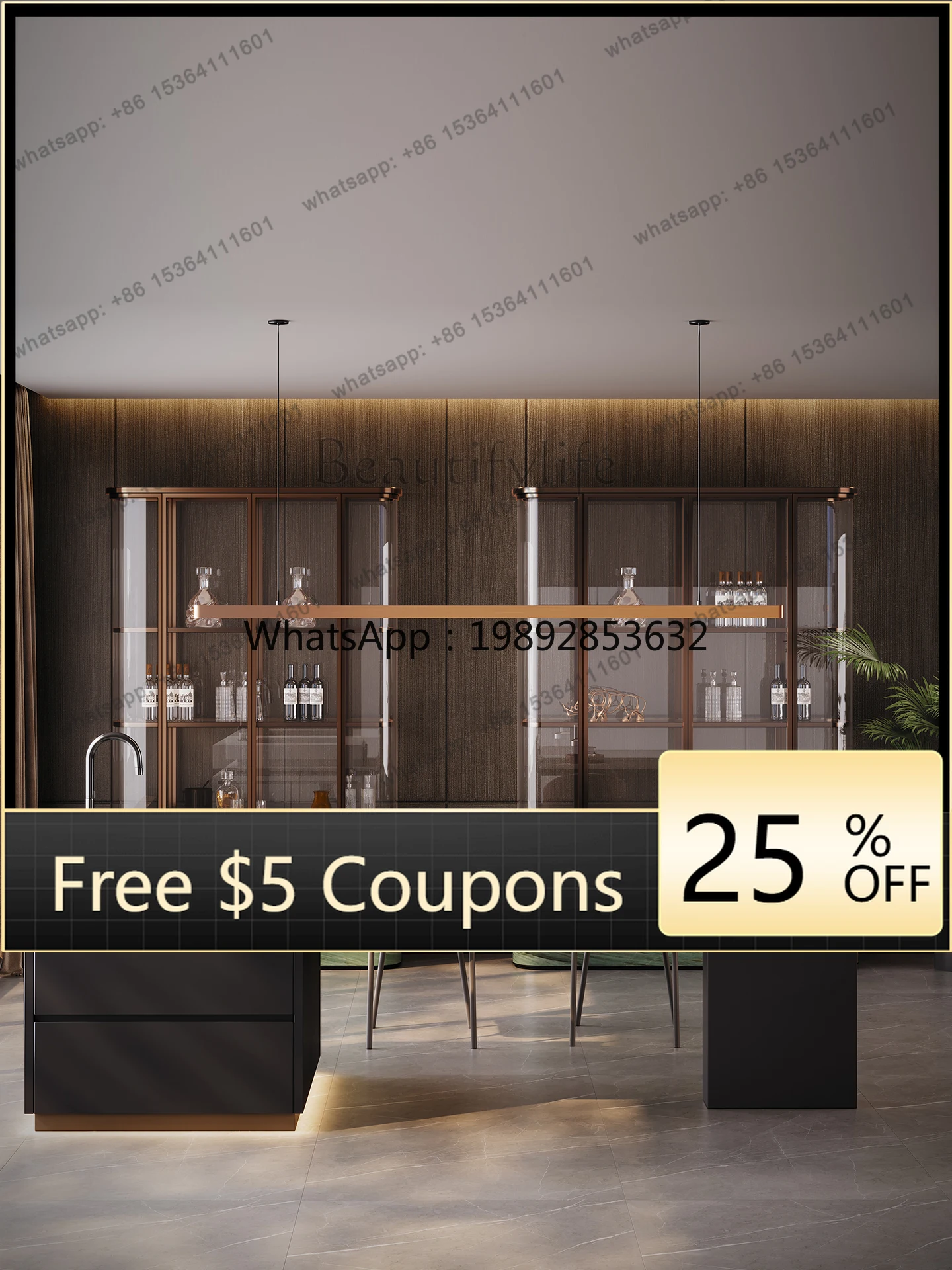 

W2 Natural luxury stone island dining table Italian minimalist retractable middle guide