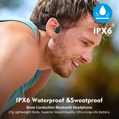 Imagen 2 del producto PARAMITA DG08 Auriculares de conducción Auriculares inalámbricos Bluetooth con micrófono BT 5.3 IPX7 impermeables para deporte correr entrenamientos conducción