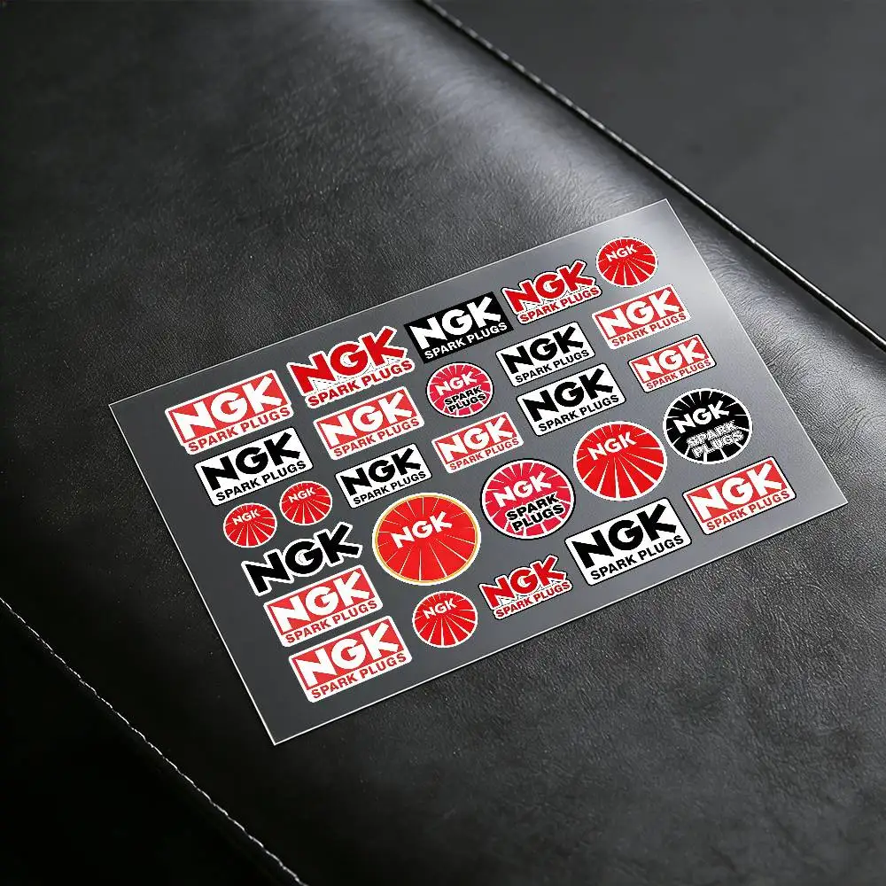 Adesivos refletivos NGK para motocicletas, com logotipo, aviso de segurança 3M para uso noturno em capacetes de scooter.