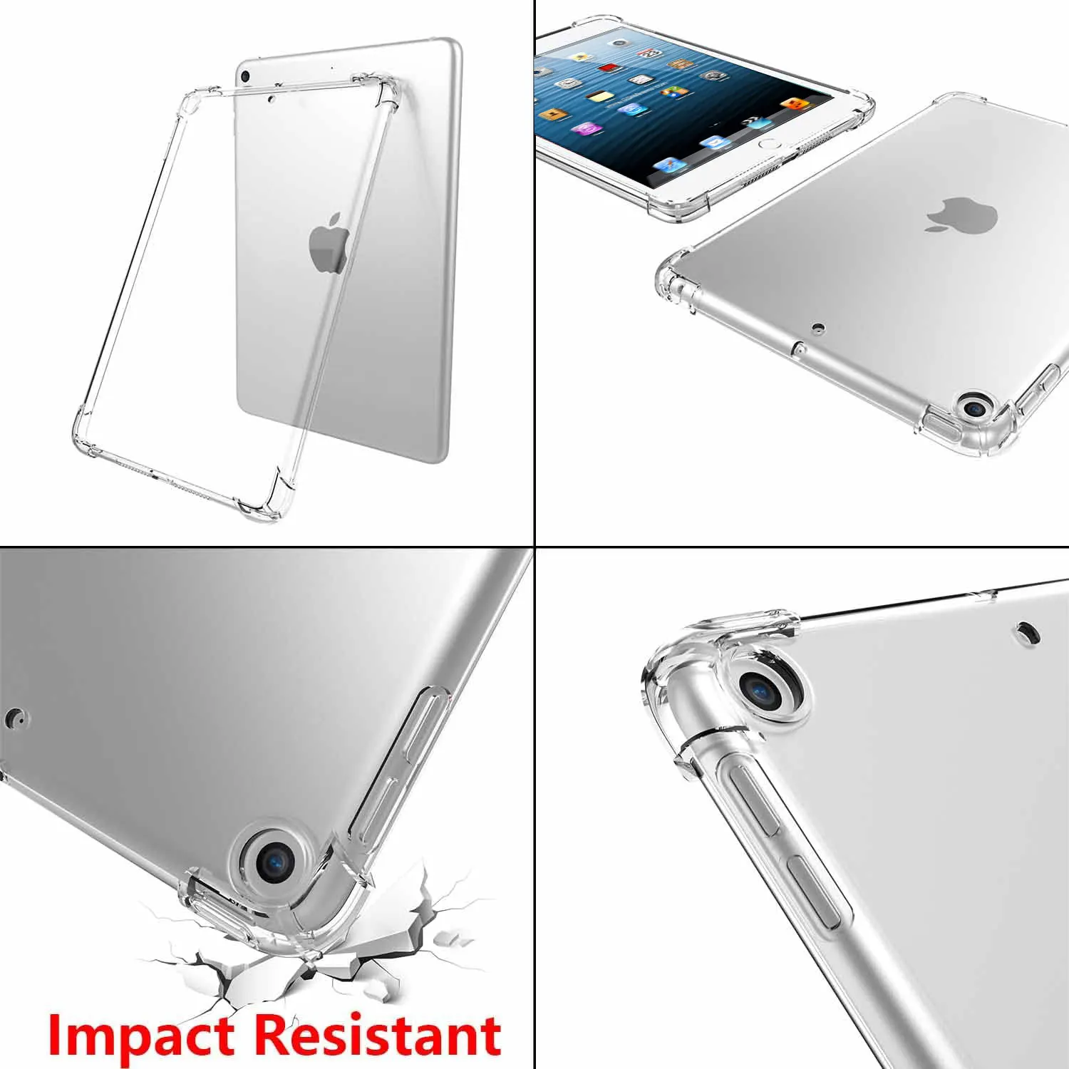 Tablet Case For Apple iPad mini 1 2 3 7.9inch A1599 A1489 A1490 A1432 A1454 Transparent TPU Silicone Soft Airbag Cover Anti-drop