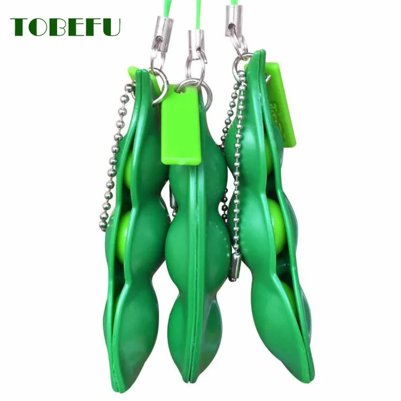 TOBEFU Fidget Đồ Chơi Cao Su Đậu Hà Lan Đậu Móc Khóa Giải Nén Edamame Đồ Chơi Squishy BÓP Dễ Thương Căng Thẳng Reliver Người Lớn Bé Trai Xmas Tặng