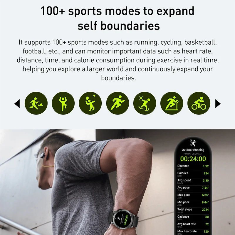 Built-in GPS Smart Watch 1.43-inch HD AMOLED Display Hi-Fi Bluetooth Phone Calls Sports Weather Smartwatch for Men Women