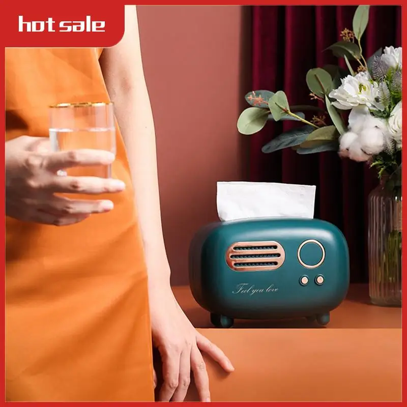 

Retro Radio Shape Tissue Cover Box For Kitchen, Bathroom Vanity Countertops, Night Stands, Desks And Tables, Pink Durable