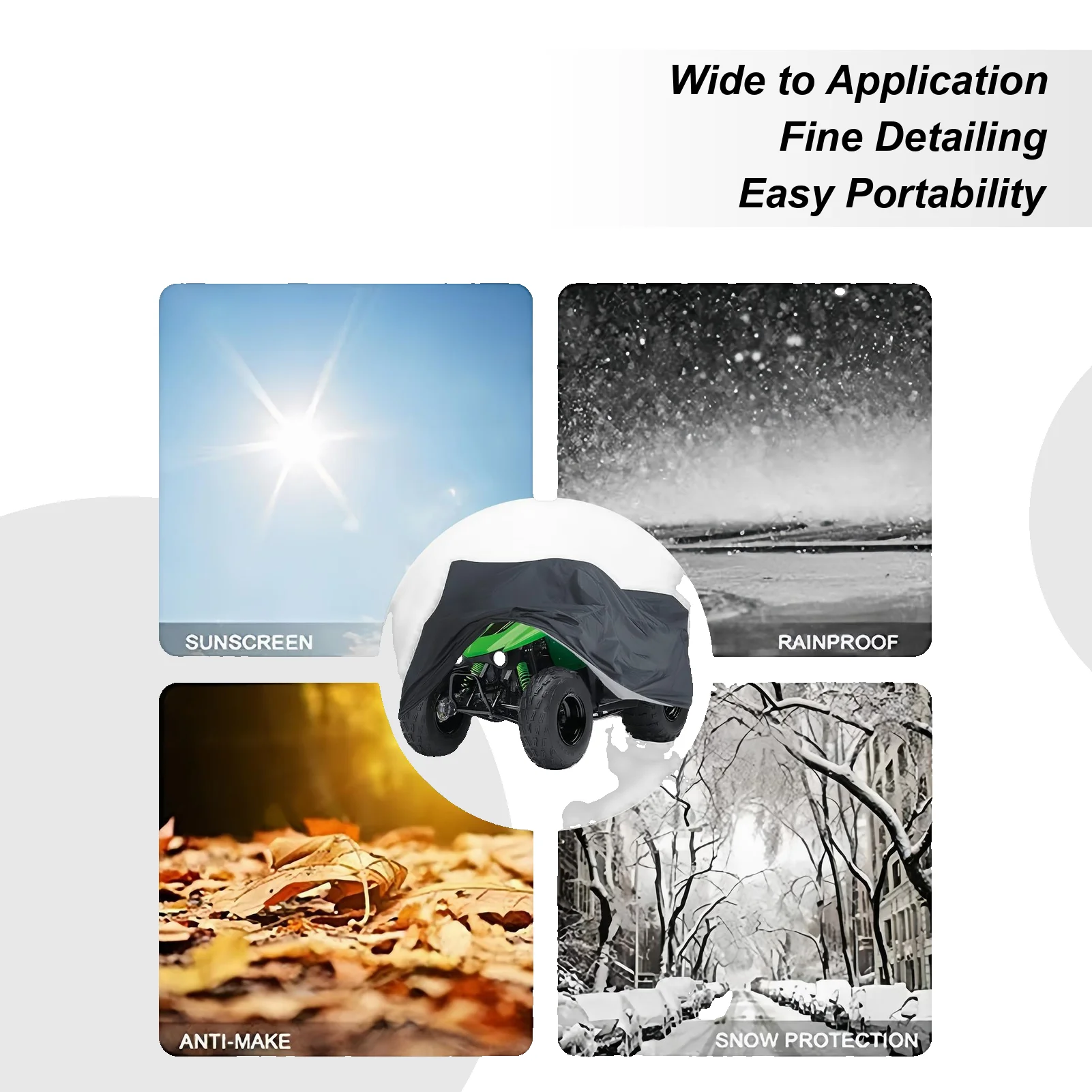 

Чехол для квадроцикла, водонепроницаемый, уличный, 210D, защита от ультрафиолета, пылезащитный, водонепроницаемый, чехол для трактора для пляжного хранения, гаража, подъездной дороги