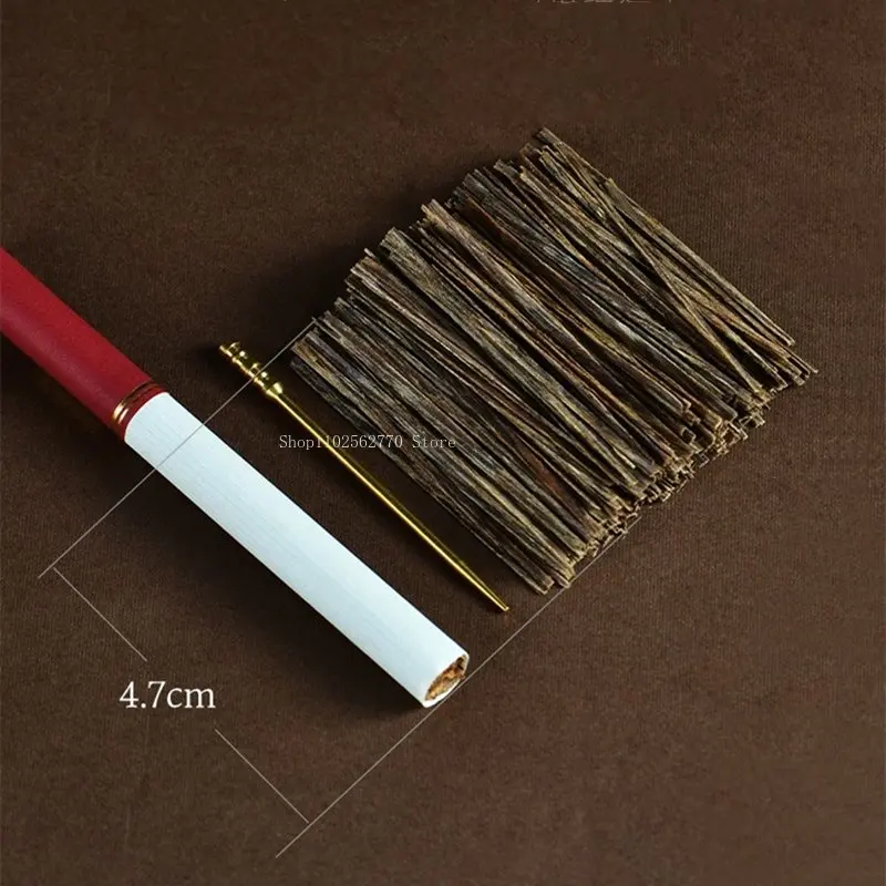 4.7cm vietnamský agarwood dřevo tabák proužky vložený cigareta kousky sklo láhev DIY domácí kadidlo čaj ceremonie zásoby