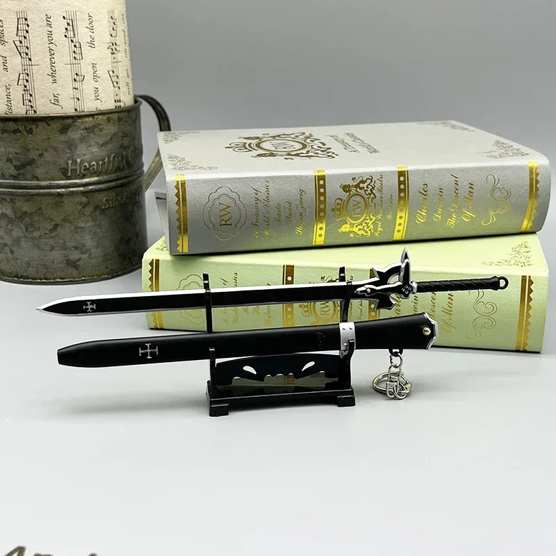 24 センチメートルソードアートオンラインアニメレプリカ Elucidator 剣 1:6 金属武器モデルキリトグッズデスクトップ装飾ギフト少年のおもちゃ