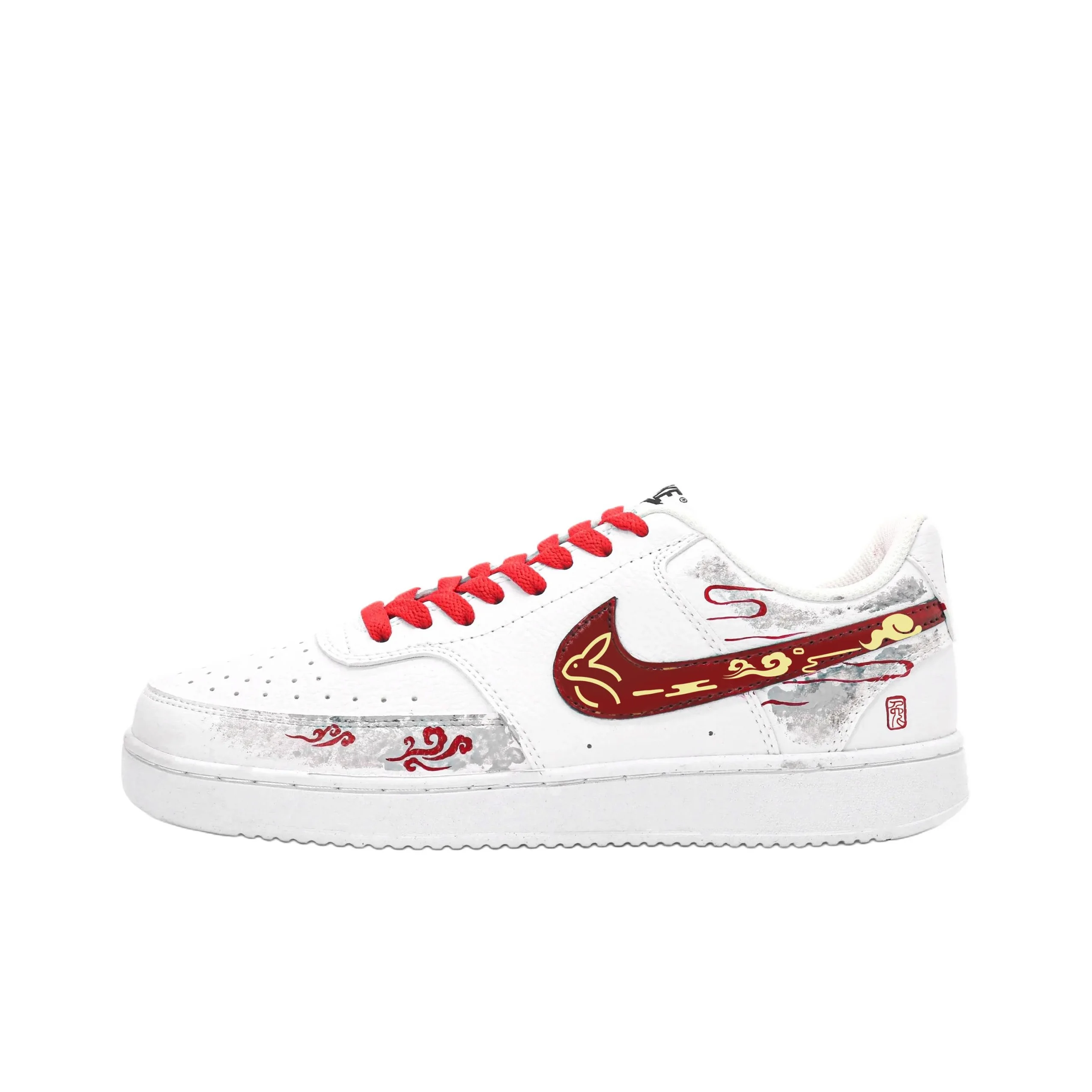 Nike Court Vision 1 Serpent Rabbit Chasing Cloud Lightweight Breathable Lightweight And Breathable Low top DH2987-101（Team646-）
