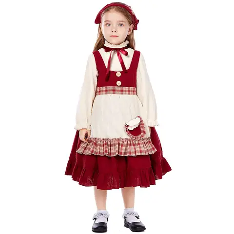 Red Riding Hood Costume Children's Little Red Riding Hood Costume Performance Lolita Soft Girl Christmas Style