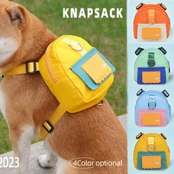 Adjustable Dog Knapsack Pet Snack Self Backpack With Leash dog Harness Pet Outdoor Travel Hiking Walking