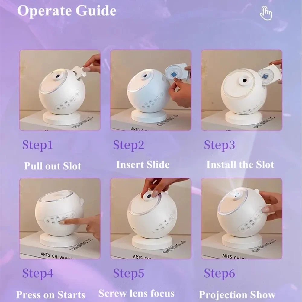 Multi-function Projector Lamp USB Rechargable Planetarium Night Light White Noise Speaker Galaxy Star Ceiling Decorative Lights