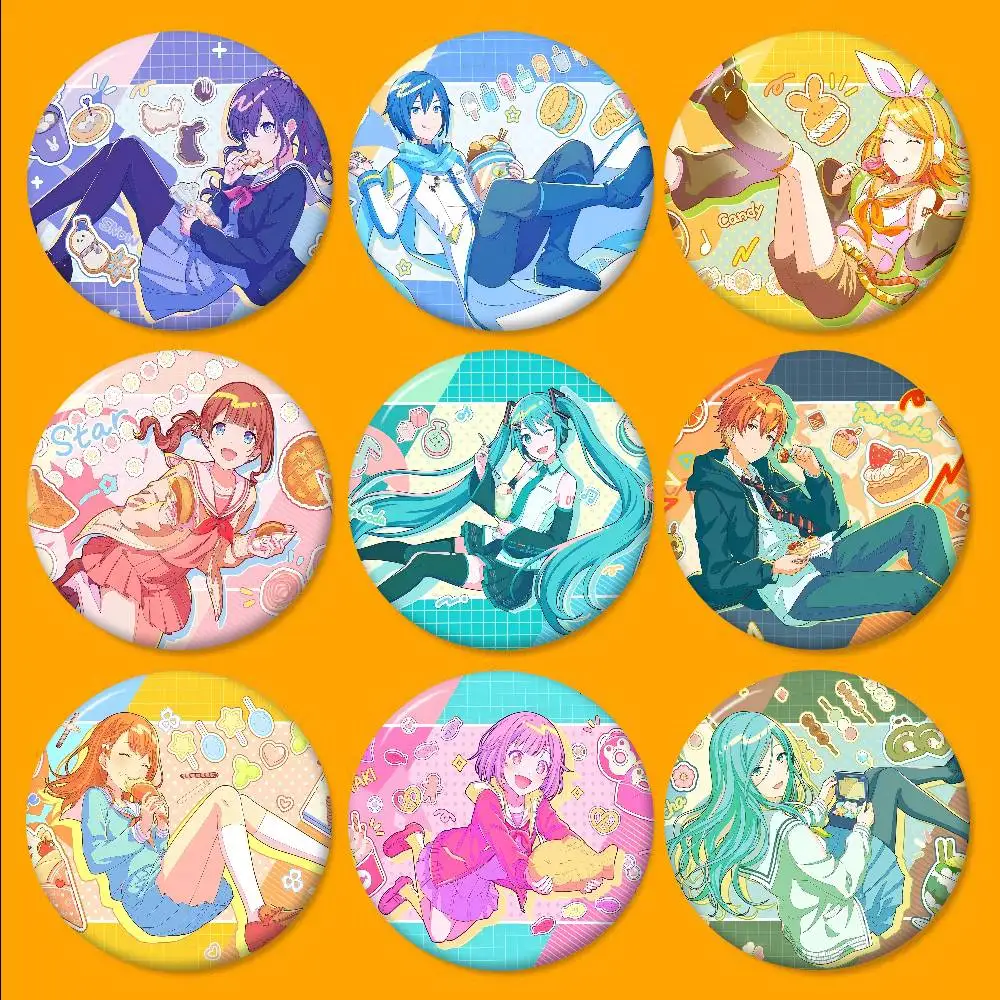 VOCALOID Virtual Singer Miku-Pin de botón de Anime, broche hecho a mano para ropa, insignia de dibujos animados, decoración para mochila, accesorios de joyería