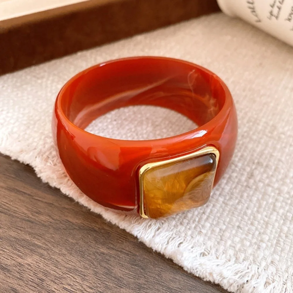 Bohemian Acrylic Bangle Smudging Europe American Style Irregular Wide Bracelet Minority Design Jewelry Accessories