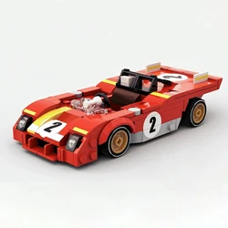 199PCS MOC Speed ​​Champions 1972 Daytona 24 Hours Endurance Race Sports Car City Car Model Building Blocks Children's Toy Gift