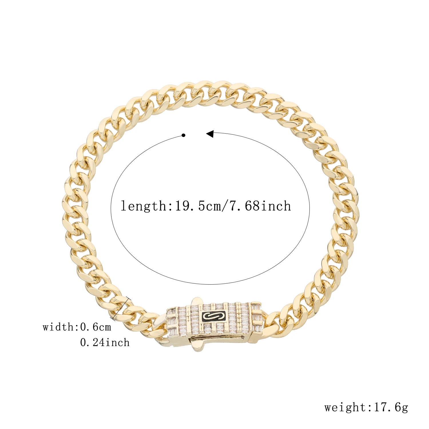 Fashion Jewelry Monaco Chain 6Mm/8Mm/10Mm Cuban Bracelet and Necklace 14K Gold Plated Ladies Anniversary Gift Set