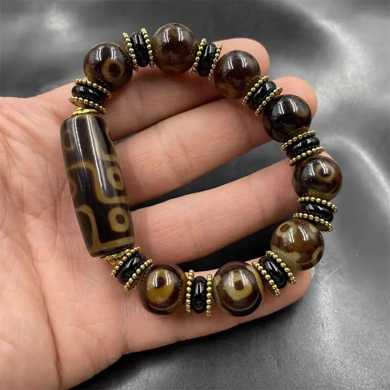 Dzi Agate Bracelet Wolf Agate Bracelet Three-eyed Dzi First-line Agate