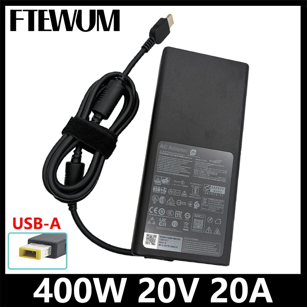 20V 20A 400W Charger for Thinkpad Legion 7i 16