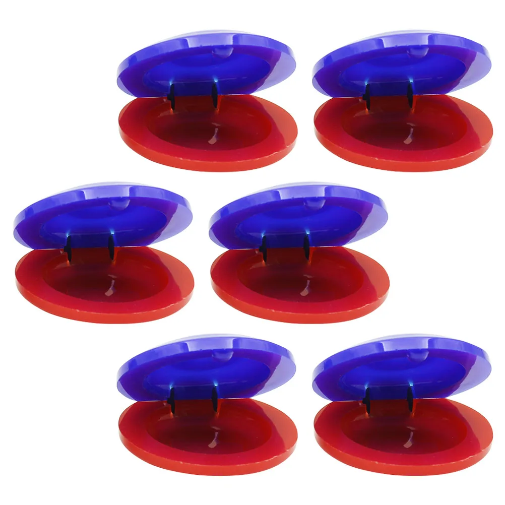 

6 pcs Creative Musical Castanet For Kids Children'S Percussion Instruments Toddler Preschool Educational Playthings Red Blue
