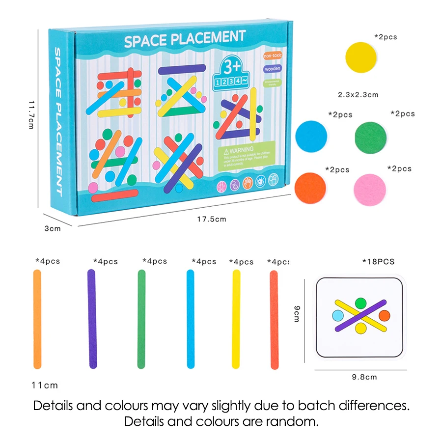 Bâton de crème glacée arc-en-ciel pour enfants, puzzle en bois, bricolage, défi, jeux de table, jouets Montessori dos