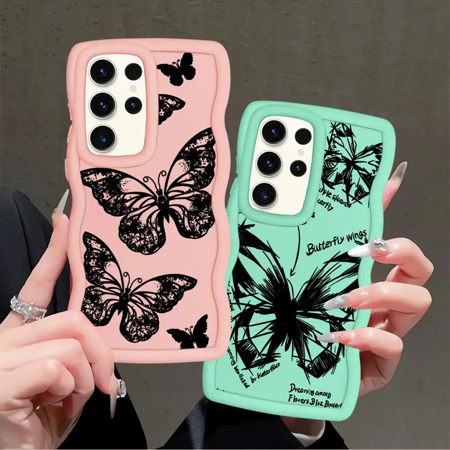 حافظة لهاتف سامسونج جالاكسي S24 + S25 + S23 Plus S20 FE S21 S24 S25 S22 Ultra Butterfly #5