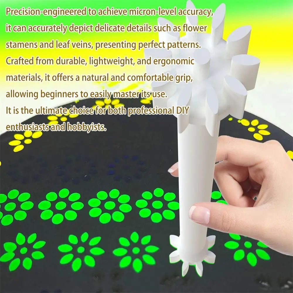 5 unids/set de herramientas de punteado Floral de flores de diseño de doble punta, 10 formas de pétalos, pintura, bolígrafo de punto en relieve, fácil de limpiar