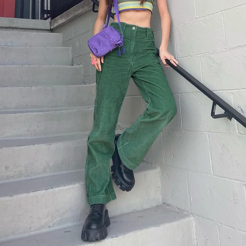 Autumn European and American 2023 Tooling Pocket Solid Color High Waist Hot Girl Style Denim Straight Leg Pants Trousers Women
