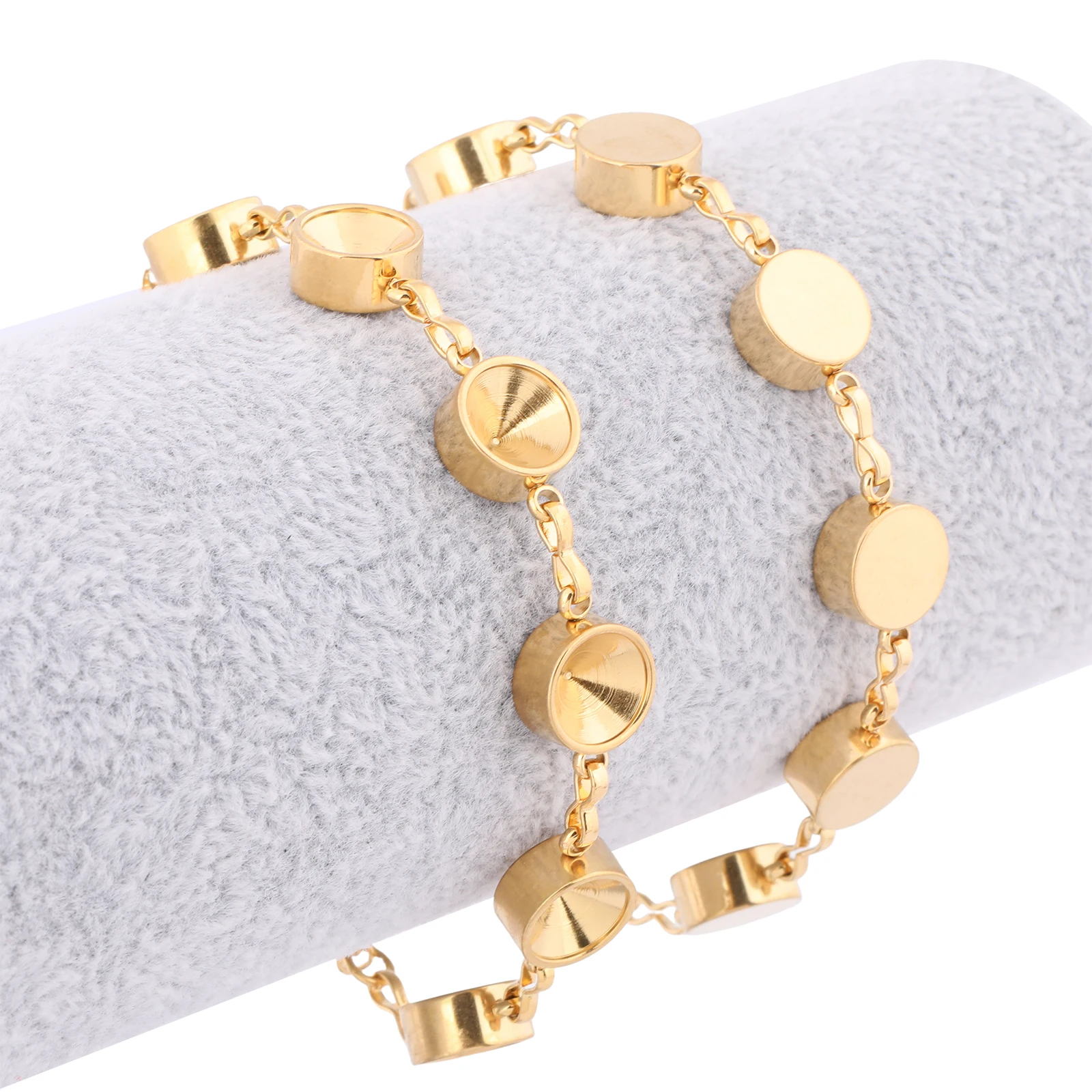 2pcs Stainless Steel Gold Plated Bracelet Base Setting Blanks For Ss39 Crystal Stones Diy Jewelry Making Accessories view 3