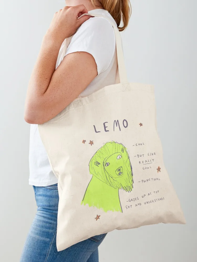 

Lemo the Very Cool Lion - Horror Scoops Asstrology Tote Bag tote bag university Big bag Handbags reusable grocery bags