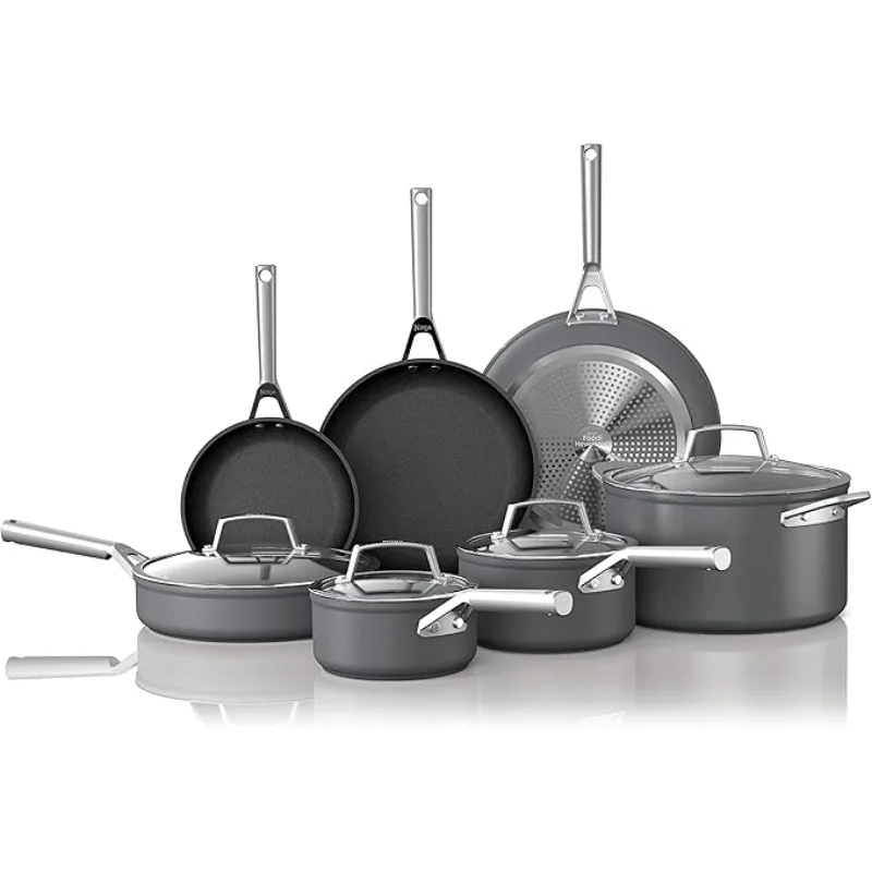 

Premium 12-Piece Cookware Set, Hard-Anodized, Nonstick, Durable & Oven Safe To 500°F, Non Stick Cooking Pot Set Cookware Set