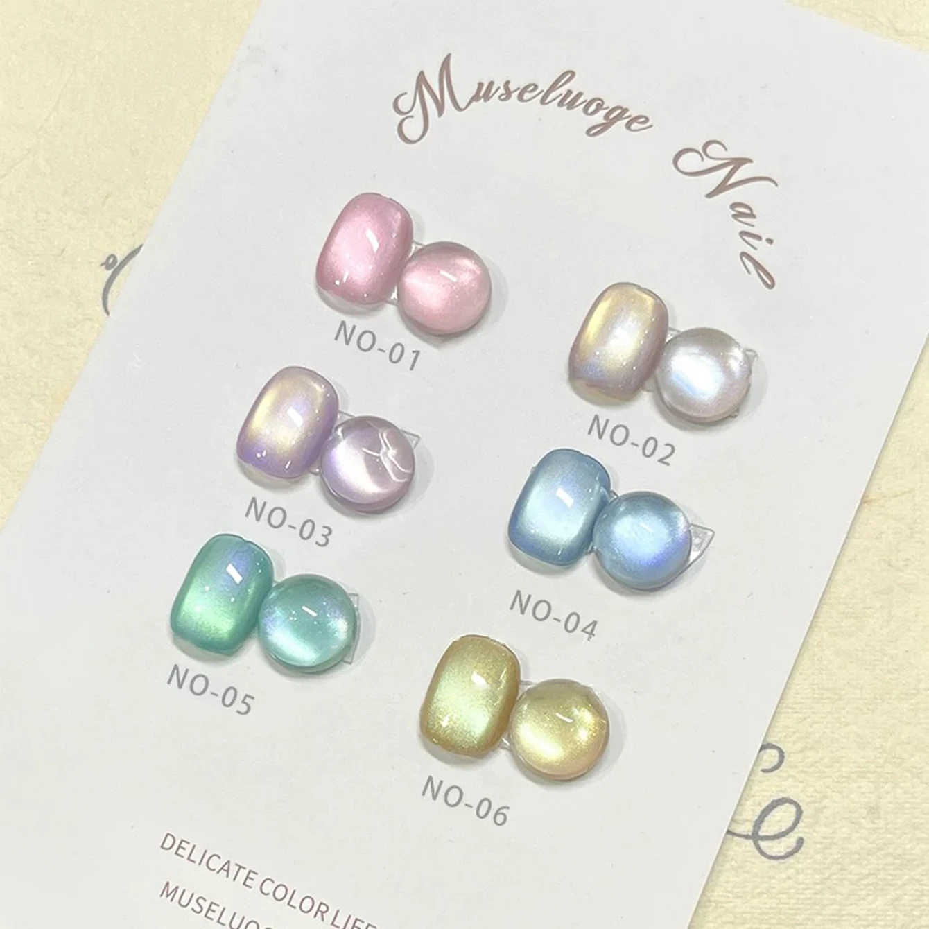 MEC 1-6PCS 12ML Umano Fantasy Occhio di Gatto Gel Smalto per unghie Ghiaccio Trasparente Perline di vetro di fascia alta Olio semipermanente Forniture per unghie