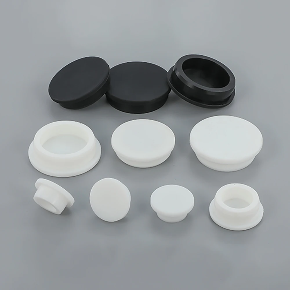 2pcs Food Grade Seal Stopper Silicone Rubber Hole Caps White/Black T Type Plug Cover Gasket Blanking End Caps 15mm-30mm