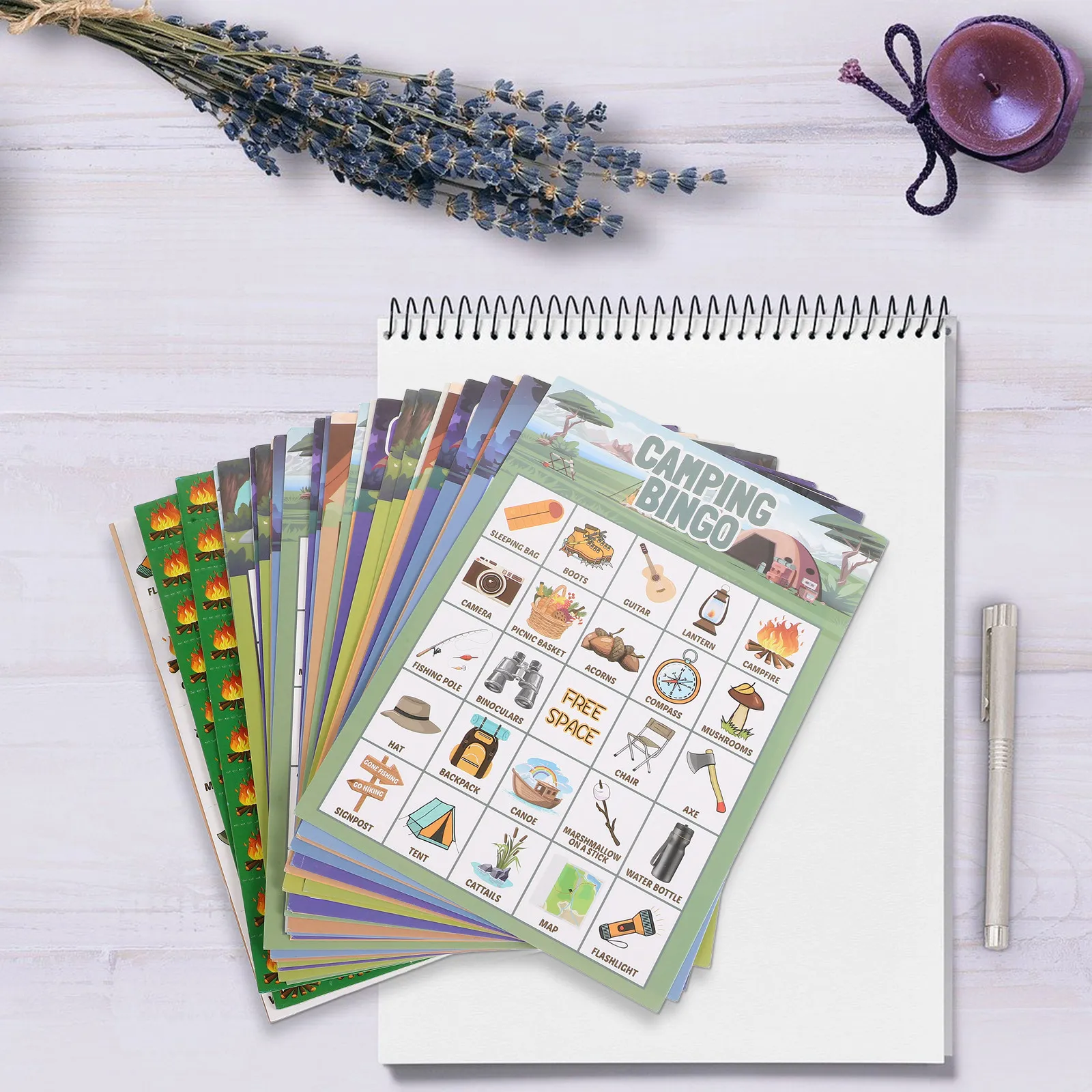 

33pcs Camping Card Game For Family Outdoor Indoor Group Play Party Travel Game Holiday Party Favor Camping Games For