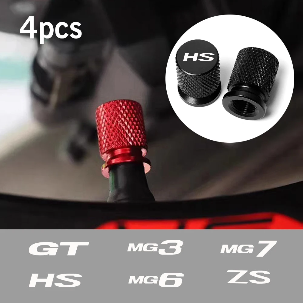 4pcs Car Wheel Tire Valve Caps Air Stem Covers Tyre Stem Covers Airdust Waterproof For MG ZS HS GT HECTOR MG3 MG5 MG6 MG7