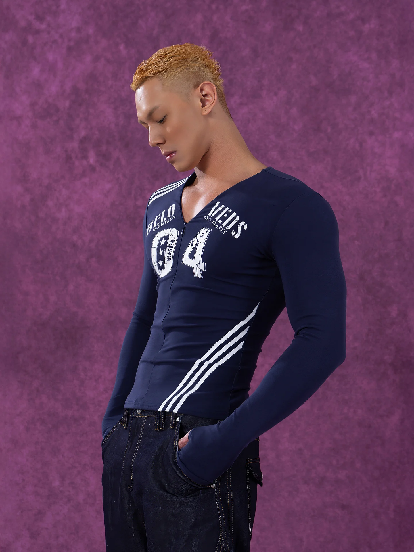 

Повседневная эластичная футболка Deep V Ne Long Sve Fitn, брендовая хлопчатобумажная ткань Cilaziestplayer, дышащая ткань Qui Dry