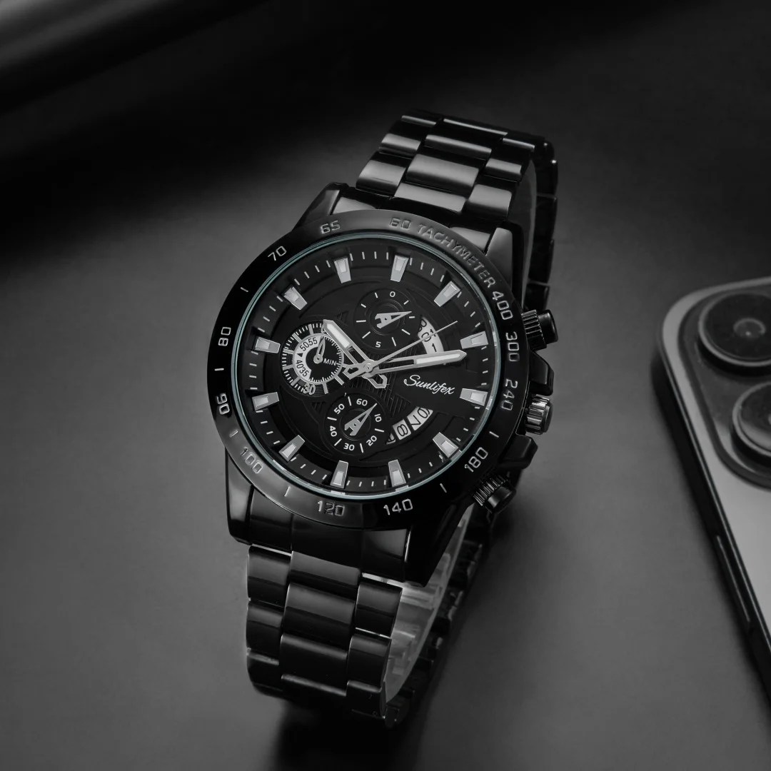 ساعات كوارتز رجالية فاخرة الفولاذ المقاوم للصدأ تاريخ رجال الأعمال ساعة اليد الجوف الرياضة رجل ساعة الذكور ساعة Relogio Masculino