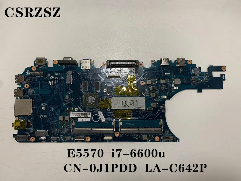 

For Dell Latitude E5570 Laptop motherboard with i7-6600u CPU CN-0J1PDD 0J1PDD J1PDD ADM80 LA-C642P Test ok 100% original