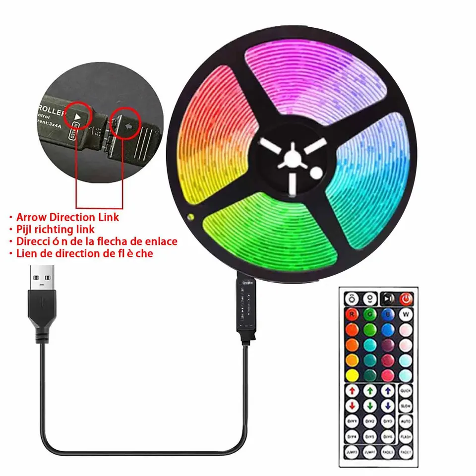 LED 5050 Light Strip 5M 10M 20M 40M RGB TV Background Light Bluetooth Control USB Game Room Family Party Decorative Light Strip, image 10
