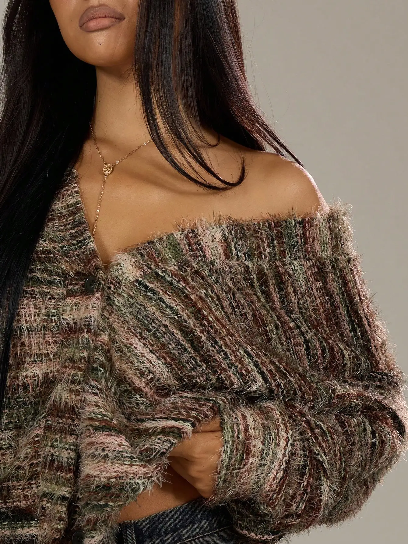 Textured Stripe Oversized Cardigan, 90s Y2K Knit Casual, Spring Summer Airport Work Back to School Sweater for Women