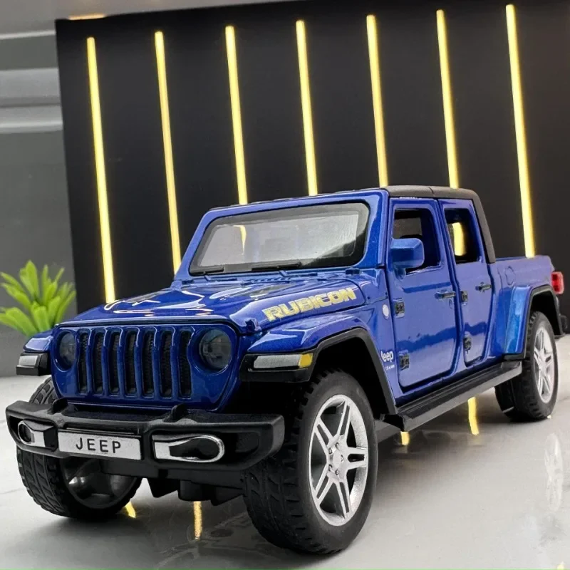 Simulation 1:32 Scale Jeep Rubicon Off Road Car Model Sound and Light Kids Boys Car Toy Gift Collective Metal Voiture Miniature