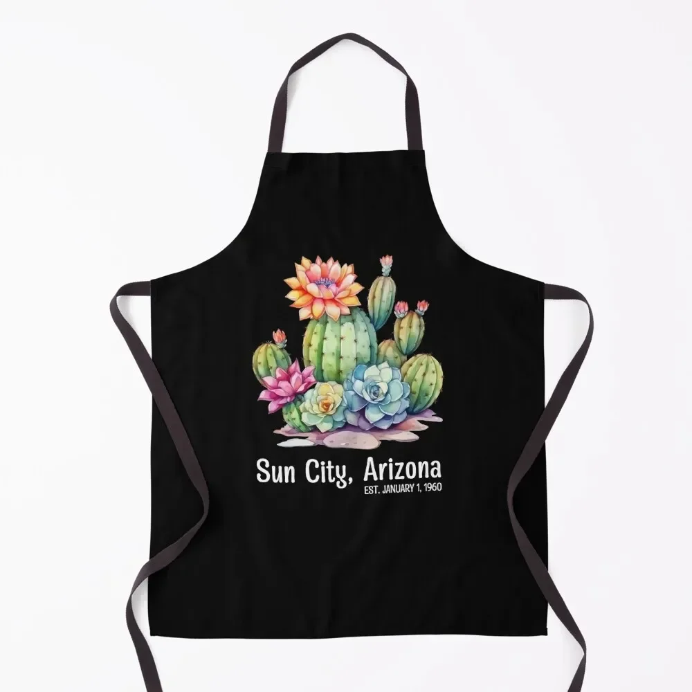 

Sun City Desert Cactus Apron For Hairdresser Korean Funny Kitchen Things Apron