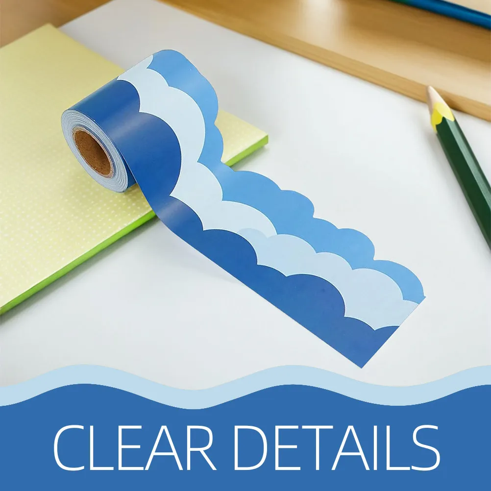 1 Roll Cloud Shaped Classroom Bulletin Board Border Sticker Decorative Chalkboard Trim Easy Apply Removable Versatile Wall